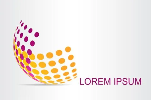 Logo stylized spherical surface with abstract shapes Illustrazione stock