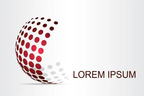 Logo stylized spherical surface with abstract shapes Stock Illustration