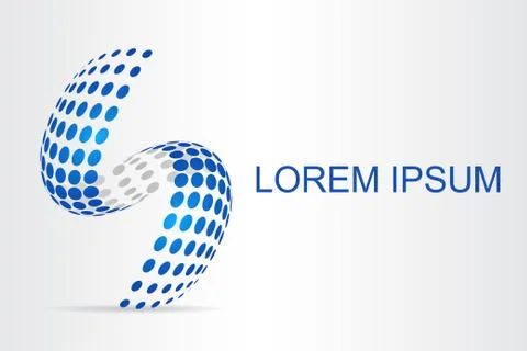 Logo stylized spherical surface with abstract shapes Stock Illustration