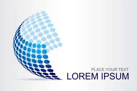 Logo stylized spherical surface with abstract shapes Stock Illustration