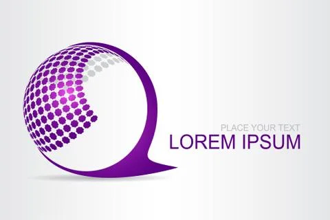 Logo stylized spherical surface with abstract shapes Illustrazione stock