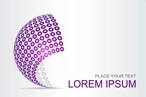 Logo stylized spherical surface with abstract shapes Stock Illustration