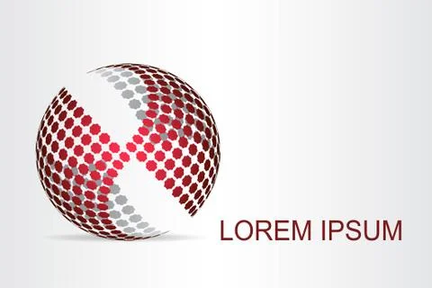Logo stylized spherical surface with abstract shapes Illustrazione stock