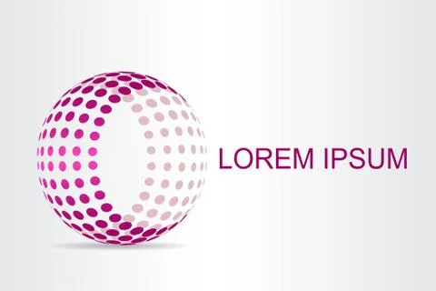 Logo stylized spherical surface with abstract shapes Stock Illustration