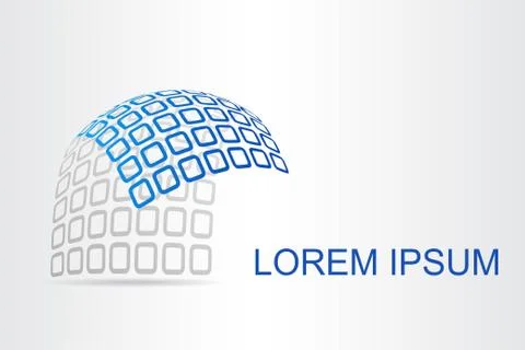 Logo stylized spherical surface with abstract shapes Illustrazione stock