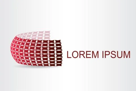 Logo stylized spherical surface with abstract shapes Stock Illustration