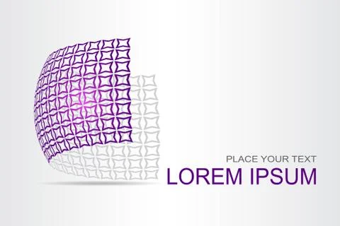 Logo stylized spherical surface with abstract shapes Stock Illustration