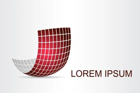 Logo stylized spherical surface with abstract shapes Stock Illustration