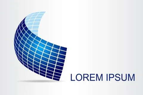 Logo stylized spherical surface with abstract shapes Stock Illustration