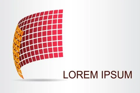 Logo stylized spherical surface with abstract shapes Stock Illustration