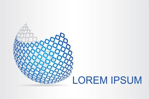 Logo stylized spherical surface with abstract shapes Stock Illustration