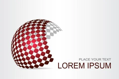 Logo stylized spherical surface with abstract shapes Stock Illustration