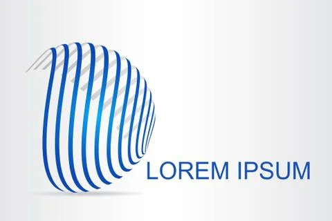 Logo stylized spherical surface with abstract shapes Stock Illustration