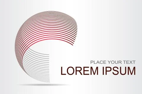Logo stylized spherical surface with abstract shapes Stock Illustration