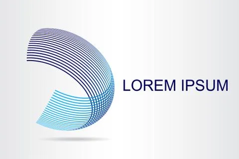 Logo stylized spherical surface with abstract shapes Stock Illustration