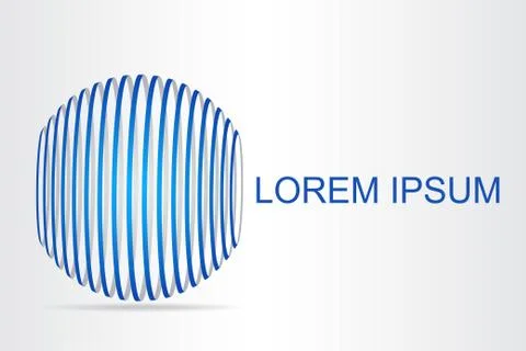 Logo stylized spherical surface with abstract shapes Stock Illustration