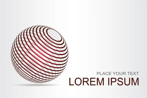 Logo stylized spherical surface with abstract shapes Stock Illustration
