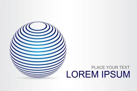 Logo stylized spherical surface with abstract shapes Stock Illustration