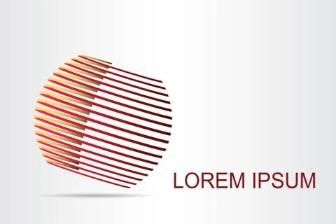 Logo stylized spherical surface with abstract shapes Stock Illustration