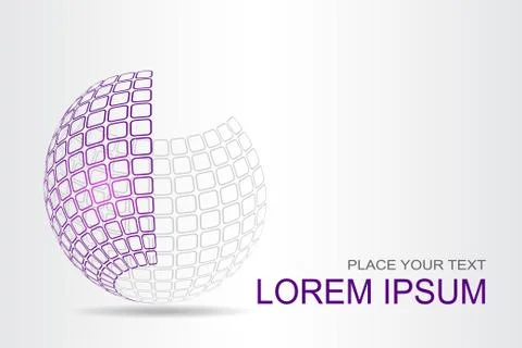 Logo stylized spherical surface with abstract shapes Illustrazione stock