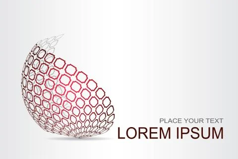 Logo stylized spherical surface with abstract shapes Illustrazione stock
