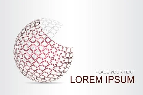 Logo stylized spherical surface with abstract shapes Stock Illustration