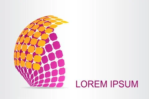 Logo stylized spherical surface with abstract shapes Stock Illustration