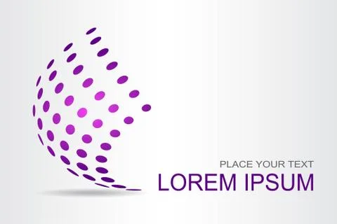 Logo stylized spherical surface with abstract shapes Stock Illustration