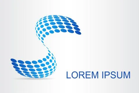 Logo stylized spherical surface with abstract shapes Stock Illustration