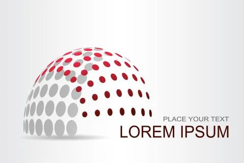 Logo stylized spherical surface with abstract shapes Stock Illustration