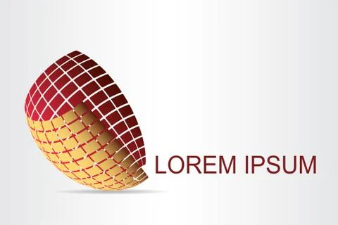 Logo stylized spherical surface with abstract shapes Stock Illustration