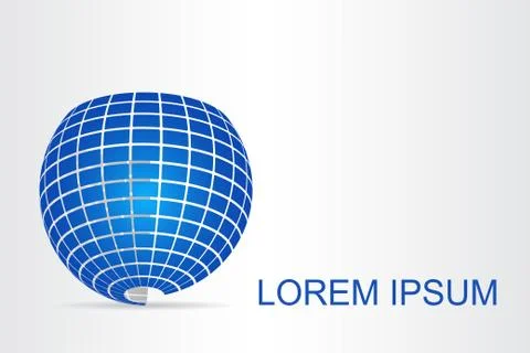 Logo stylized spherical surface with abstract shapes Stock Illustration