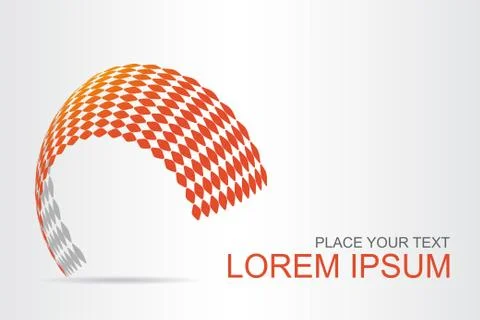 Logo stylized spherical surface with abstract shapes Stock Illustration