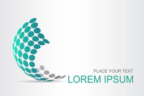 Logo stylized spherical surface with abstract shapes Stock Illustration