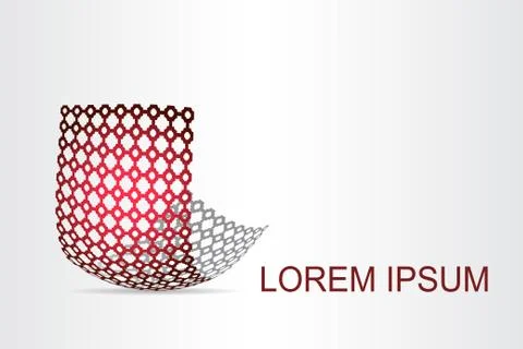 Logo stylized spherical surface with abstract shapes Stock Illustration