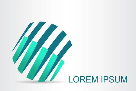 Logo stylized spherical surface with abstract shapes Stock Illustration