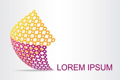 Logo stylized spherical surface with abstract shapes Stock Illustration