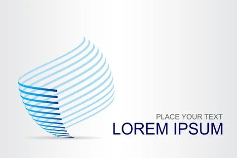 Logo stylized spherical surface with abstract shapes Stock Illustration