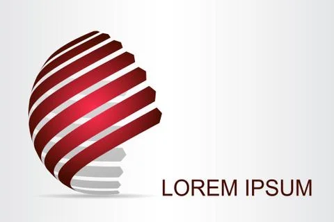 Logo stylized spherical surface with abstract shapes Stock Illustration