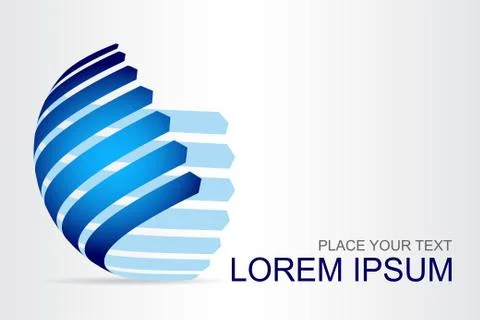 Logo stylized spherical surface with abstract shapes Stock Illustration