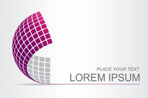 Logo stylized spherical surface with abstract shapes Stock Illustration