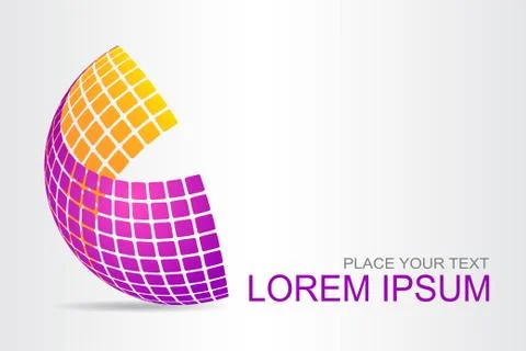 Logo stylized spherical surface with abstract shapes Illustrazione stock