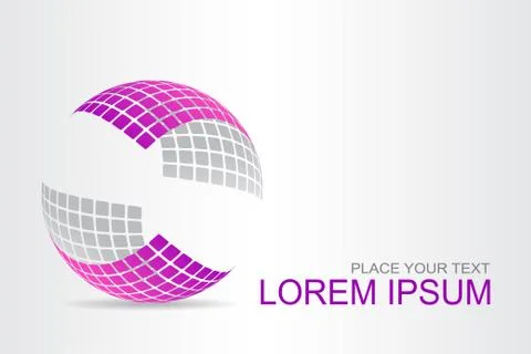 Logo stylized spherical surface with abstract shapes Stock Illustration