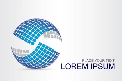 Logo stylized spherical surface with abstract shapes Stock Illustration