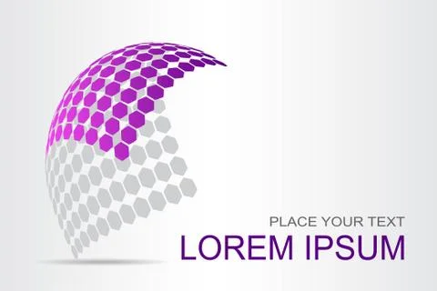 Logo stylized spherical surface with abstract shapes Stock Illustration