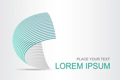 Logo stylized spherical surface with abstract shapes Stock Illustration