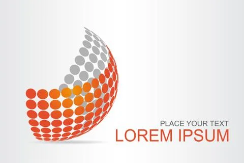 Logo stylized spherical surface with abstract shapes Stock Illustration