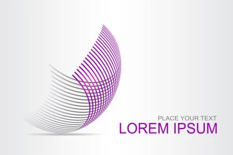 Logo stylized spherical surface with abstract shapes Stock Illustration