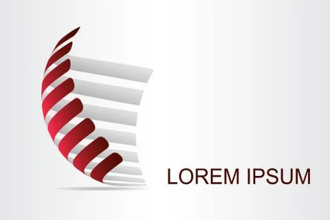 Logo stylized spherical surface with abstract shapes Stock Illustration