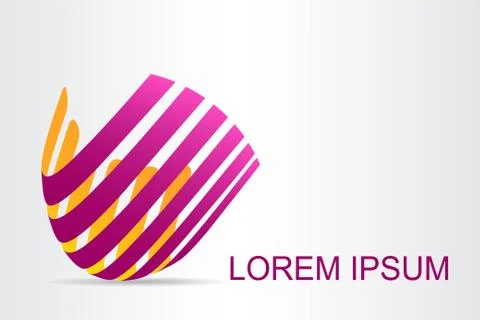 Logo stylized spherical surface with abstract shapes Stock Illustration